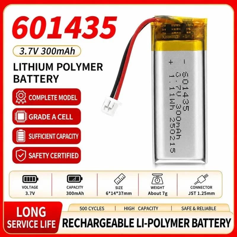 3pcs for 601435 Polymer Lithium Battery 3.7V 300mAh Rechargeable Battery for Point Reading Pen Digital Photo Frame Drone