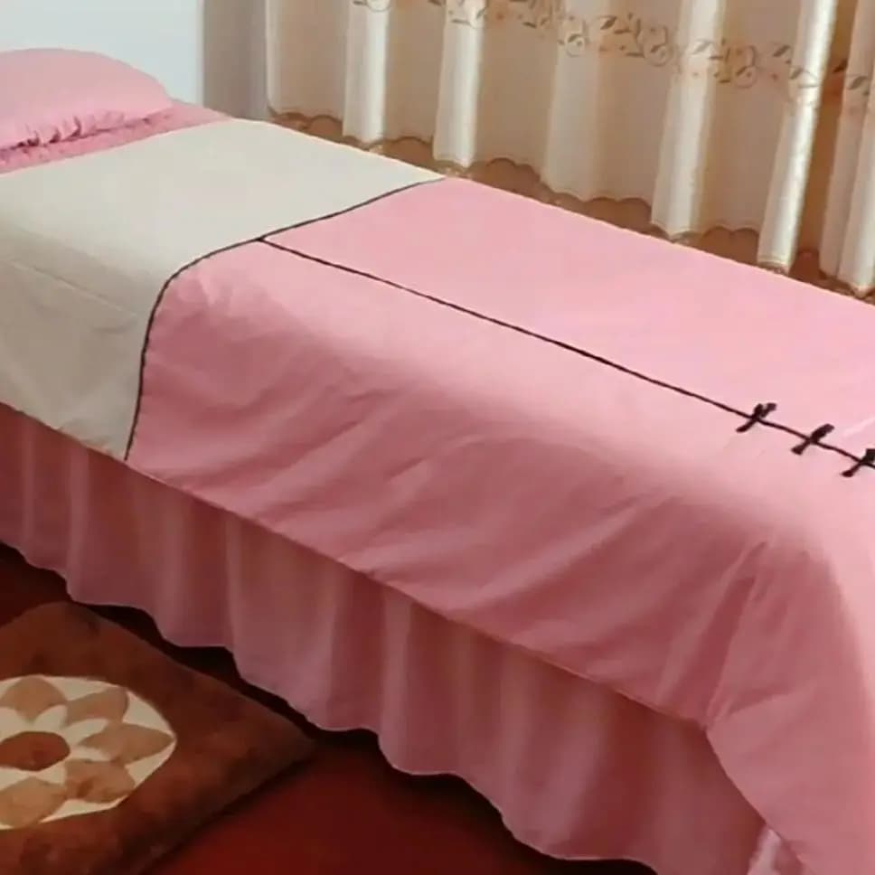 4 pz/set Biancheria Da Letto in stile Cinese Tuina Salone di Bellezza Set di Biancheria Da Letto Terapia di Massaggio Spa Gonna da Letto Stoolcover Federa Copripiumino
