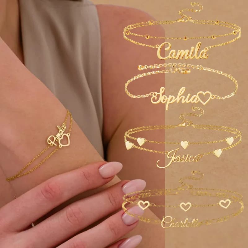 Bracciale alla caviglia con nome personalizzato per donna Cavigliera con nome personalizzato Bracciale alla caviglia delicato personalizzato Gioielli da spiaggia per la fidanzata