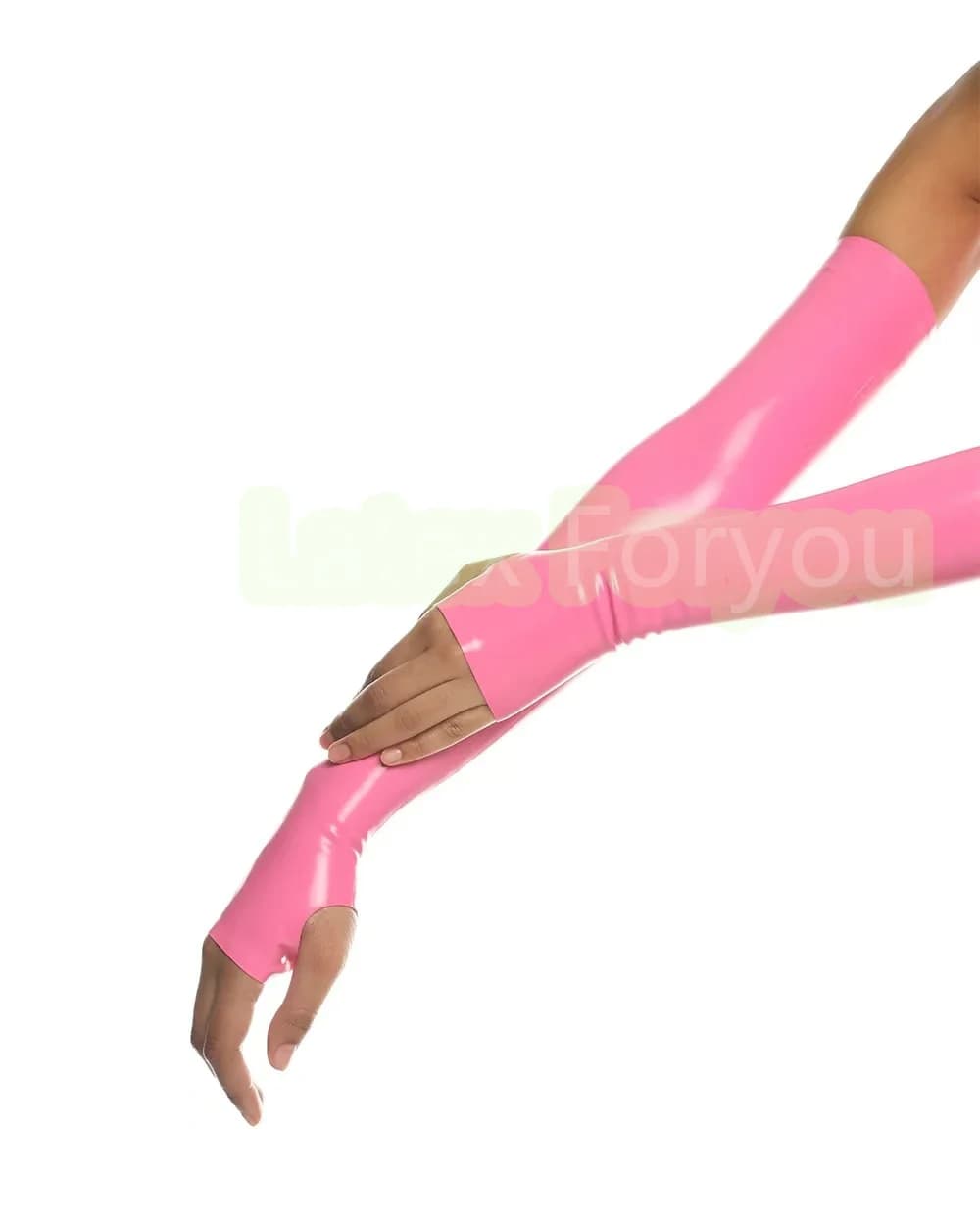 Guanti Unisex senza dita Fetish in lattice naturale di nuovo stile lunghi al gomito