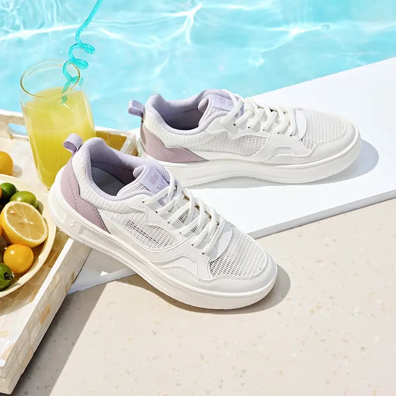 361 summer mesh breathable 2026 new casual thick floor small white sneakers female