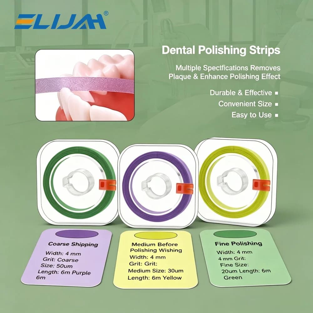 ELIJAH Strisce Lucidanti Dentali in Rotolo, Set da 3 Pezzi, 6m*4mm, per Resina, Smerigliatura, Sbiancamento, Levigatura e Modellazione dei Denti, Strumenti Odontoiatrici, Materiale per Dentisti