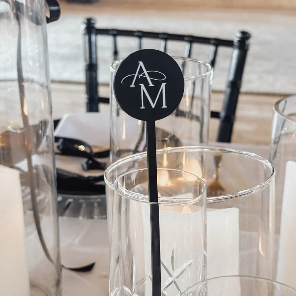 30/50/100 Agitatori per cocktail personali laser Agitatori per bevande personalizzati Decorazioni per matrimoni Baby Shower Swizzle Decorazione Decorazioni per la tavola