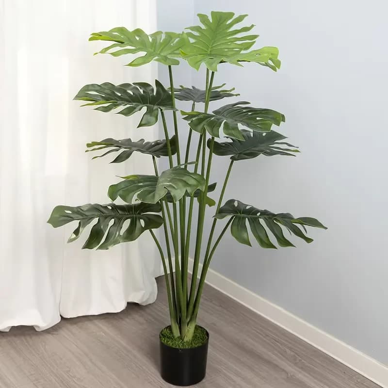 High Simulation Monstera Bonsai Potted Tree Artificial Plant for Home and Gardening Decor