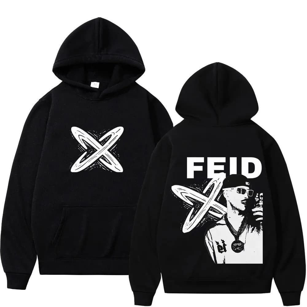 Felpa con Cappuccio Stampata del Rapper Feid Ferxxo Tour 2026, Moda Invernale Unisex, Pullover Casual Vintage Oversize a Maniche Lunghe