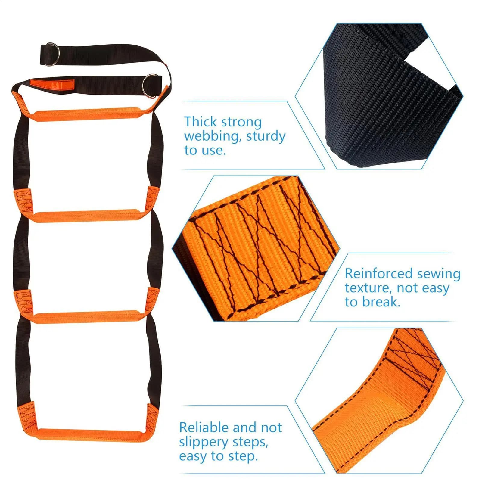 Rope Ladder For Boat 5 Step Foldable Docking Rope Stair Kayak Boat Ladder For Marine Yacht Kayak Pontoon Canoeing Fishing