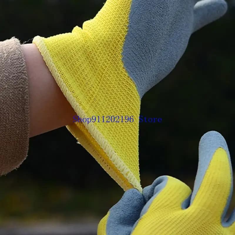 P82A 3 paia guanti impermeabili e traspiranti Guanti da lavoro sicurezza Guanti rivestiti in lattice per bambini Guanti
