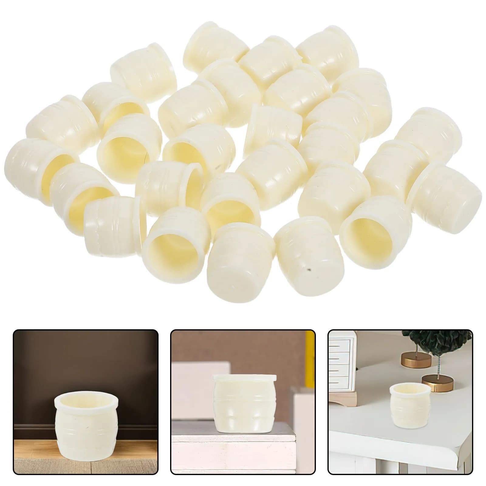 30 Pieces Vase Miniature for Micro Landscapes, Small Artificial Plant Vases for Crafts, Mini Mixed Plants for Fat Plants