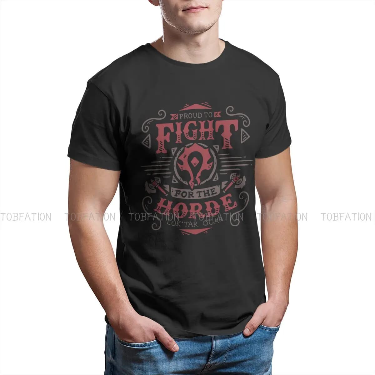 World of Warcraft gioco magliette in poliestere lotta per la maglietta da uomo con stampa Horde abbigliamento divertente 6XL