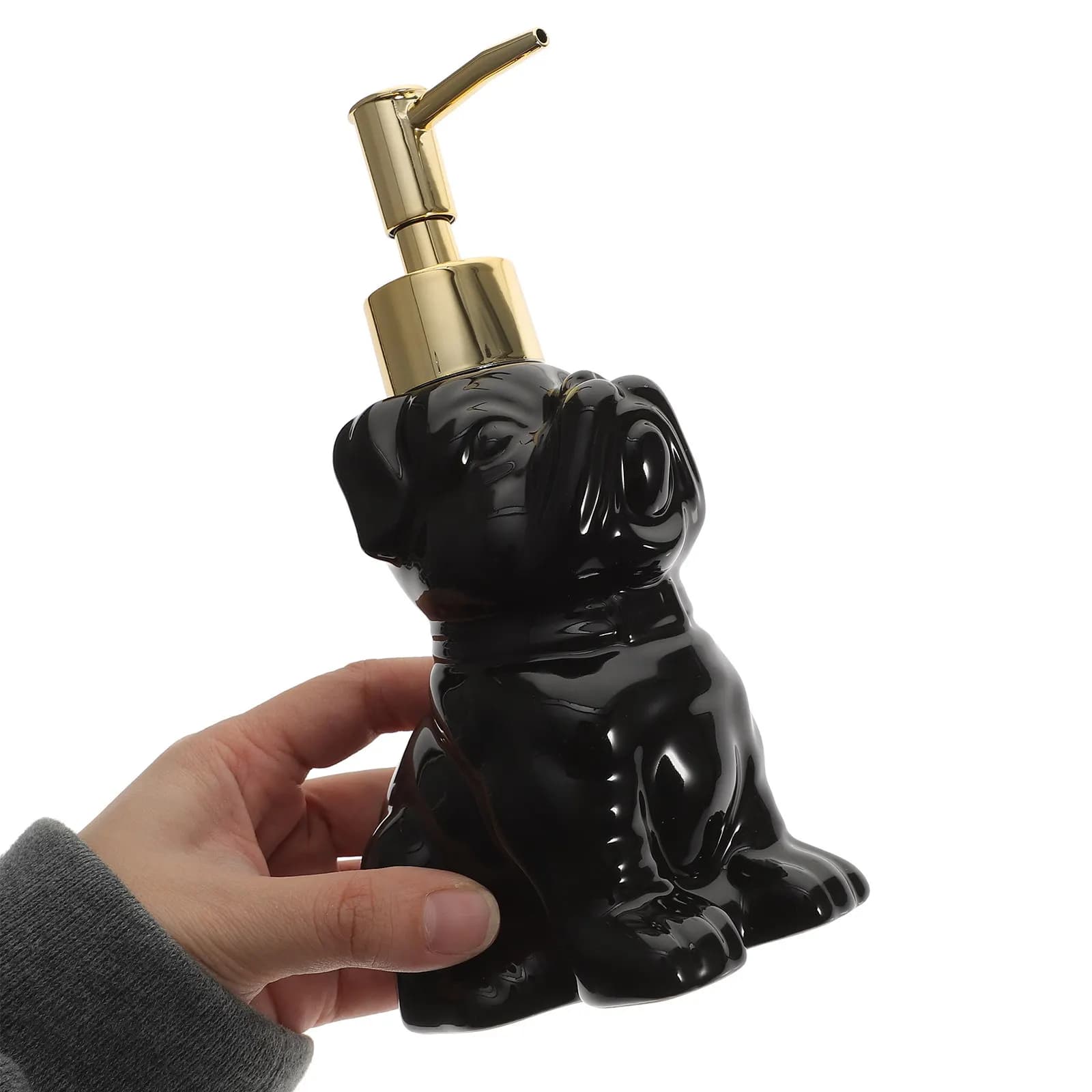 Dispenser di Sapone in Ceramica a Forma di Cane, Ricaricabile con Pompa Manuale per Sapone Mani, Bagnoschiuma, Shampoo, Detergente Viso, Decorazione Bagno e Cucina, Lozione