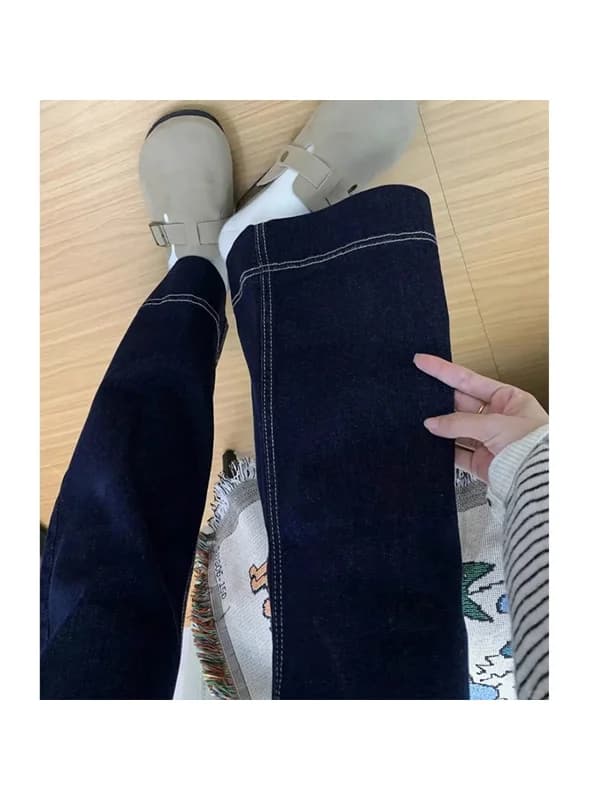 High Waist Wide Leg Micro Flared Jeans Women plus Size Autumn Winter New Style Retro Denim Pants Bootcut Trousers Slimming
