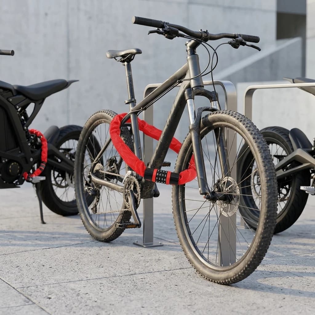 Bicycle Chain Lock With Password High-Carbon Alloy Steel Anti Theft For Mountain Bike Electric Motorcycle