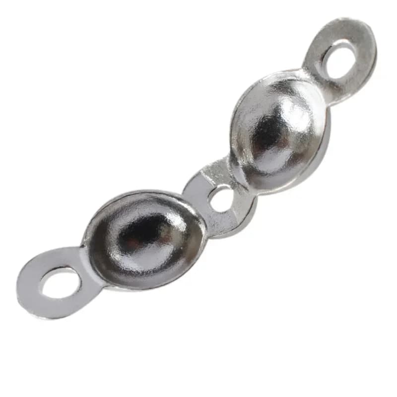 Perline a crimpare con cappuccio terminale in argento Sterling 925 massiccio, accessori per gioielli fai-da-te