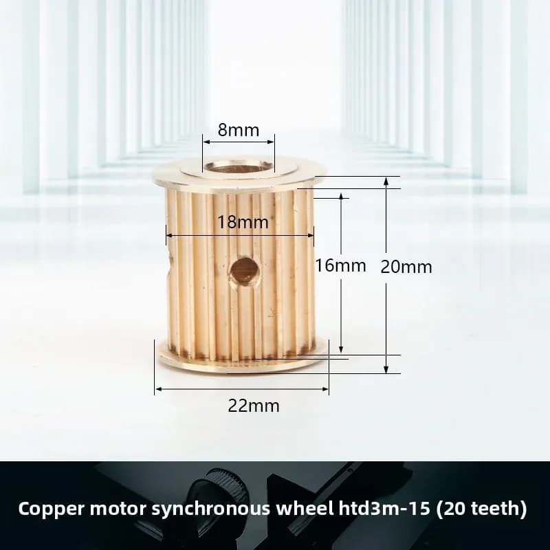 Parti metalliche laser CO2 Sincrono HTD 3M Puleggia dentata in rame 8MM 20 denti 24 denti per macchina da taglio per incisione laser CO2 fai da te