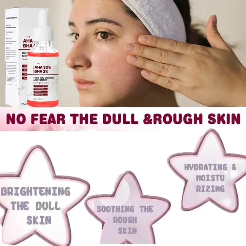 AHA 30%+BHA 2% olio essenziale esfoliante viso all'acido salicilico idratante e schiarente per il viso