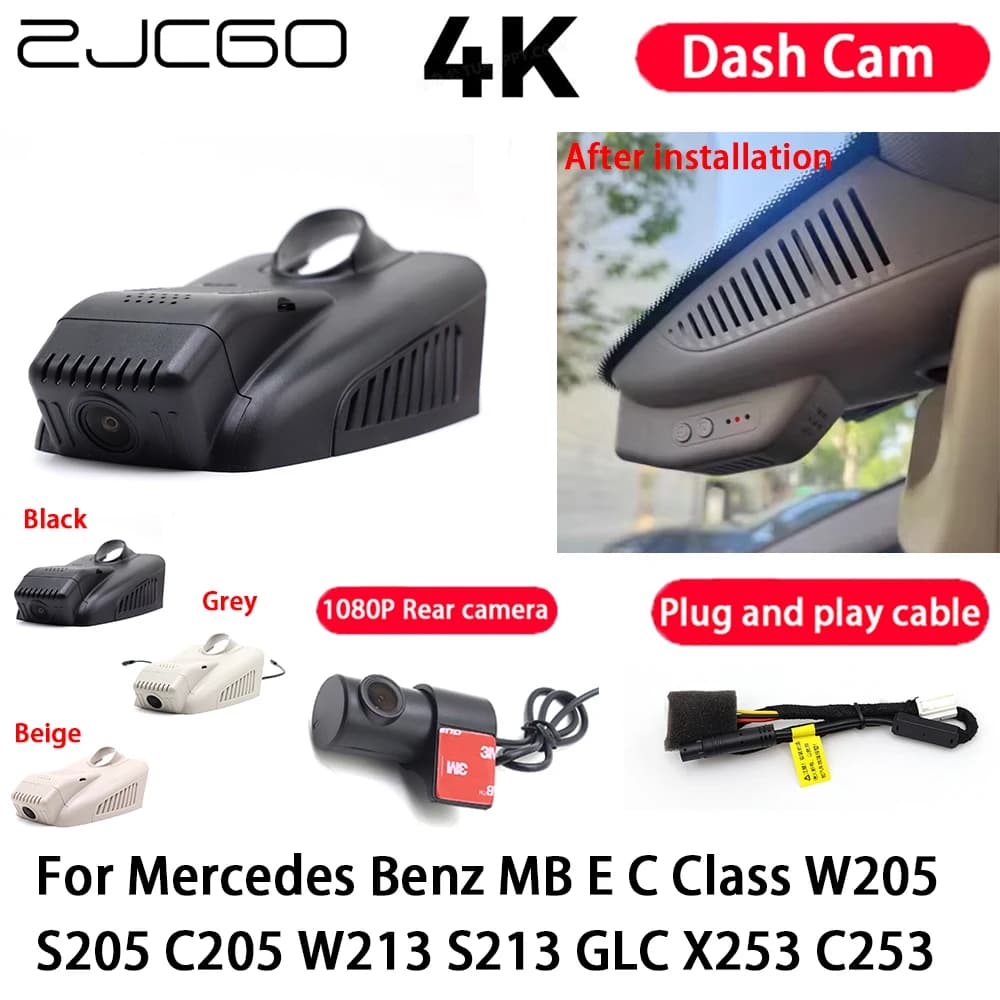 Auto 4K Plug and Play Dash Cam Night Vision Recorder for Mercedes Benz MB Class CA W205 S205 C213 S213 GLC X253 C253