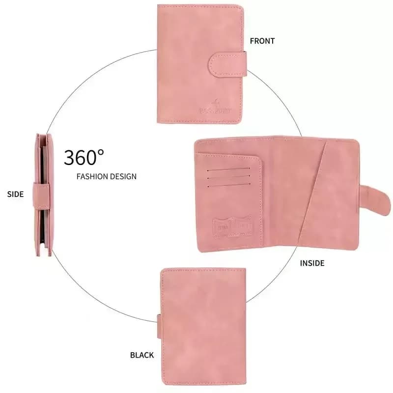Porta passaporto con chiusura magnetica, custodia multifunzionale per passaporto da viaggio, etichetta per bagaglio e porta carte d'imbarco
