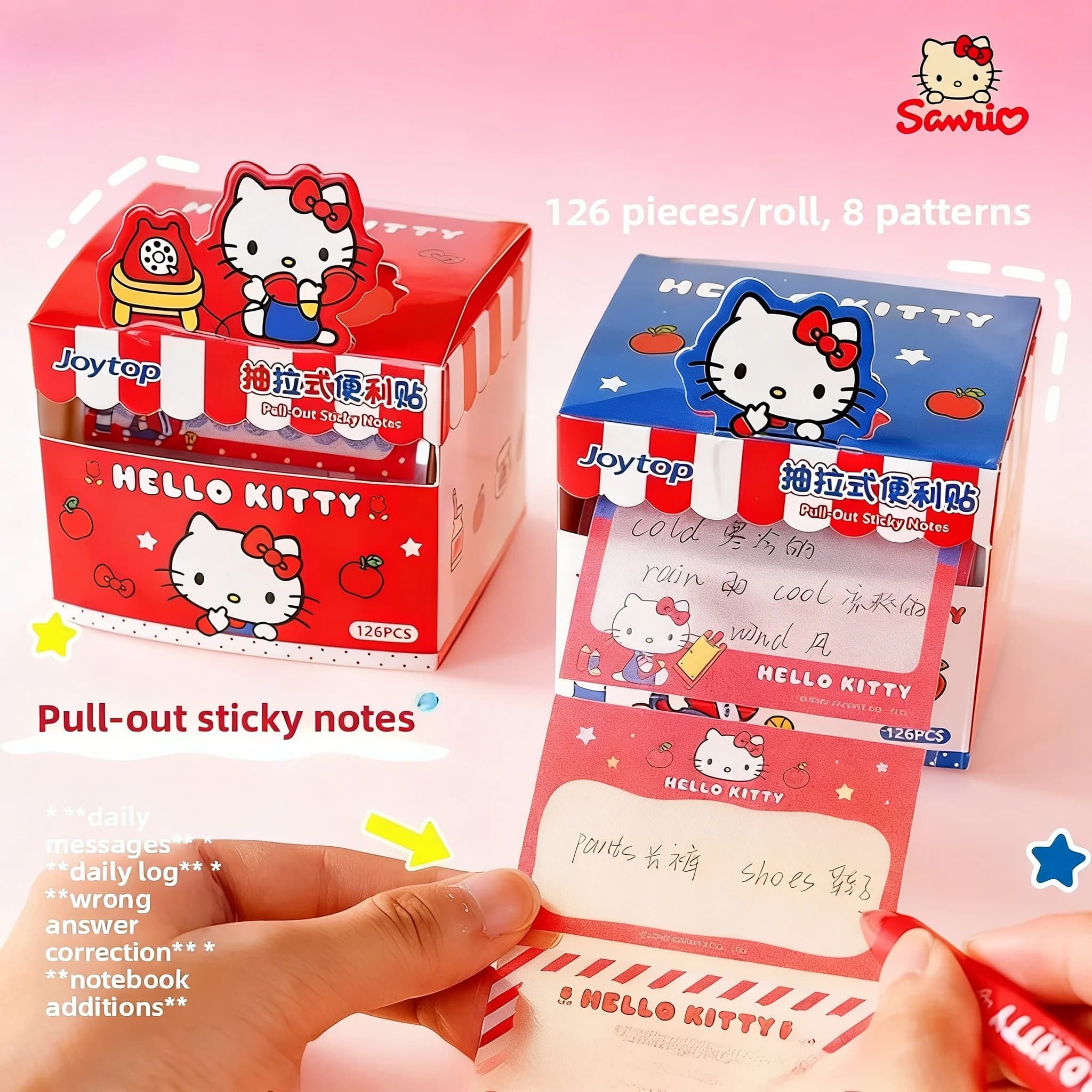 HelloKitty 10° Anniversario: Blocco Note Adesivo Trasparente Bestseller, Adorabili Note Adesive a Cartone Animato per Studenti e Forniture per Ufficio