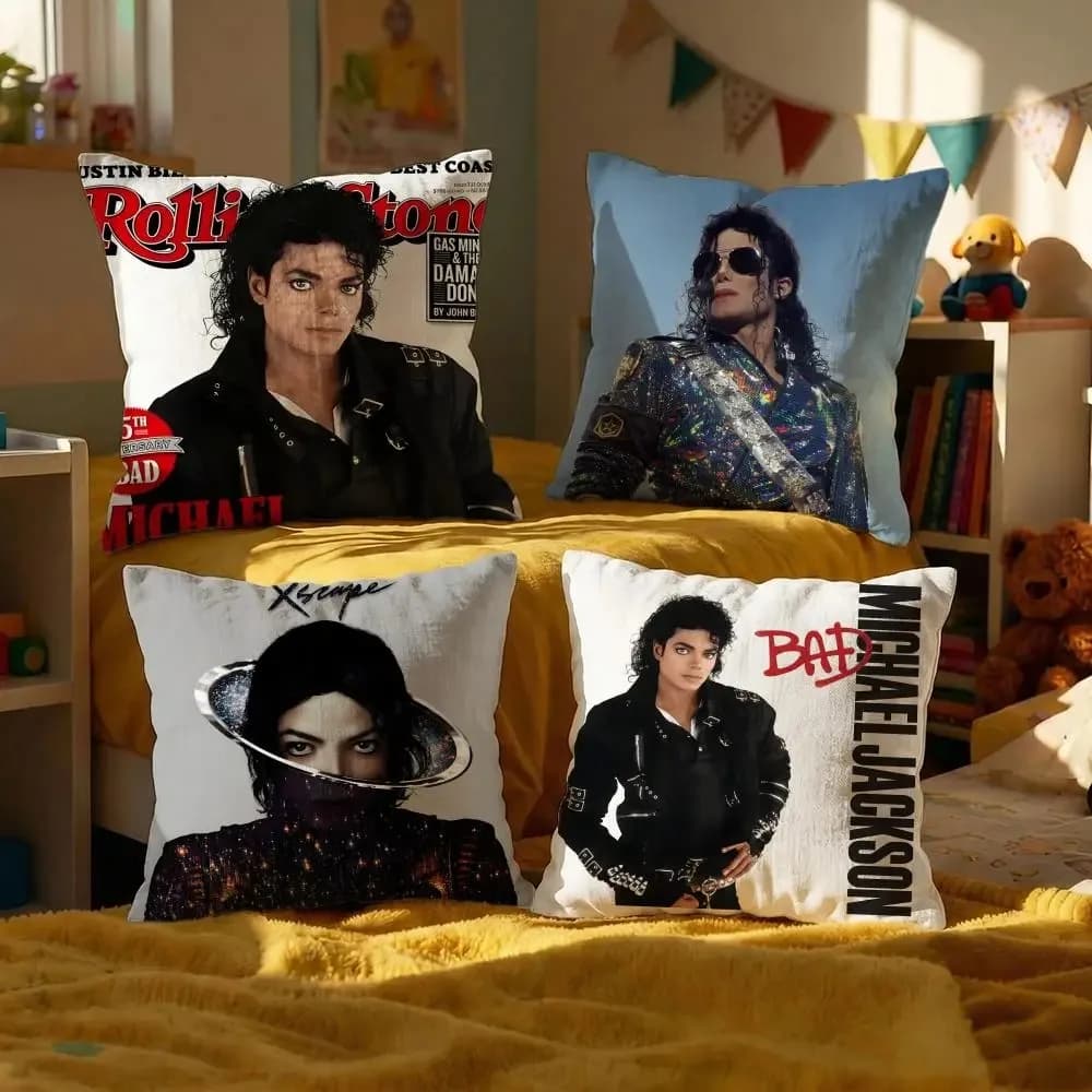 1PC Federa per cuscino decorativa con stampa artistica di Michael Jackson, copricuscino per divano