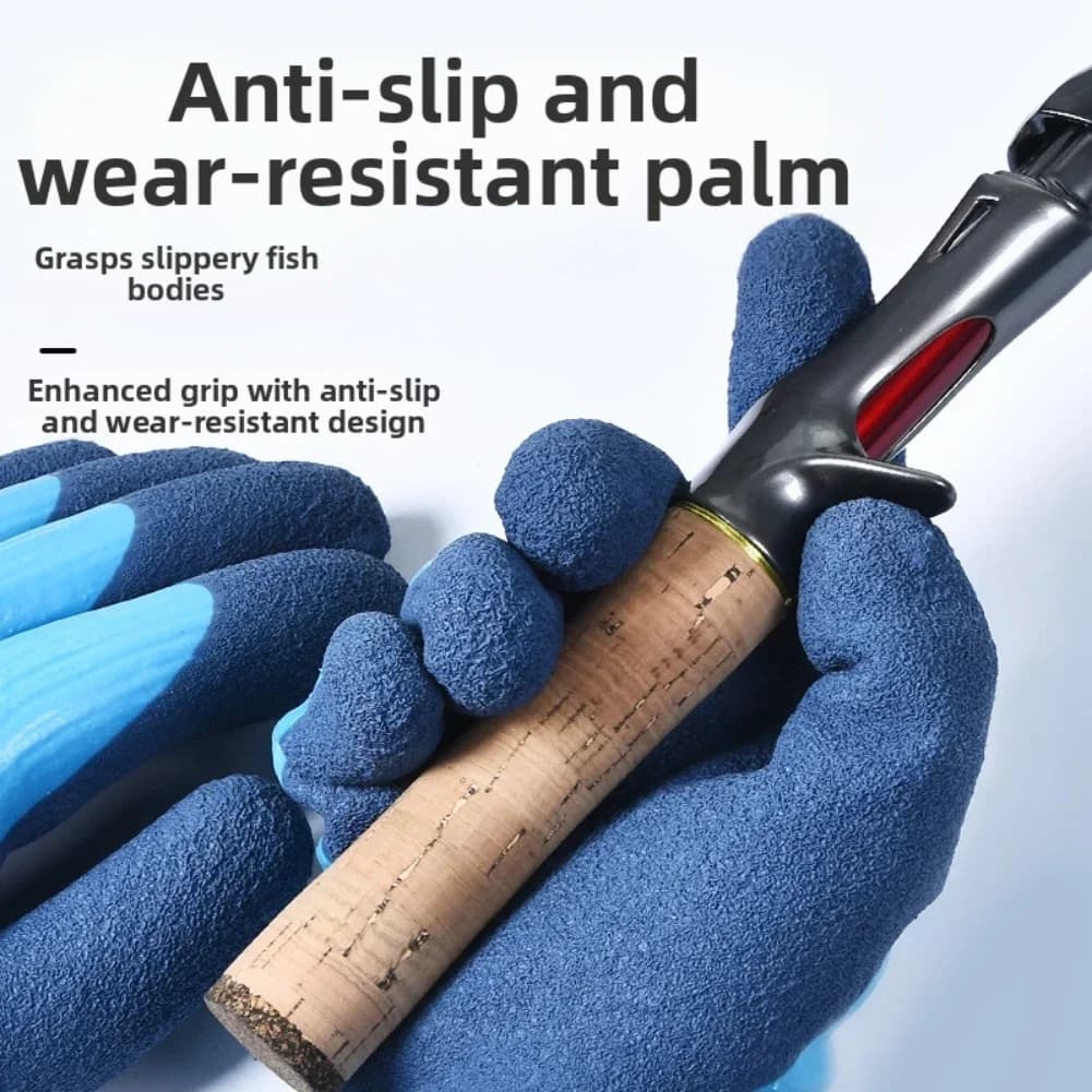 Thickened Work Gloves with Latex Palm for Outdoor Fishing and Winter Activities Puncture Resistant Warm Gloves