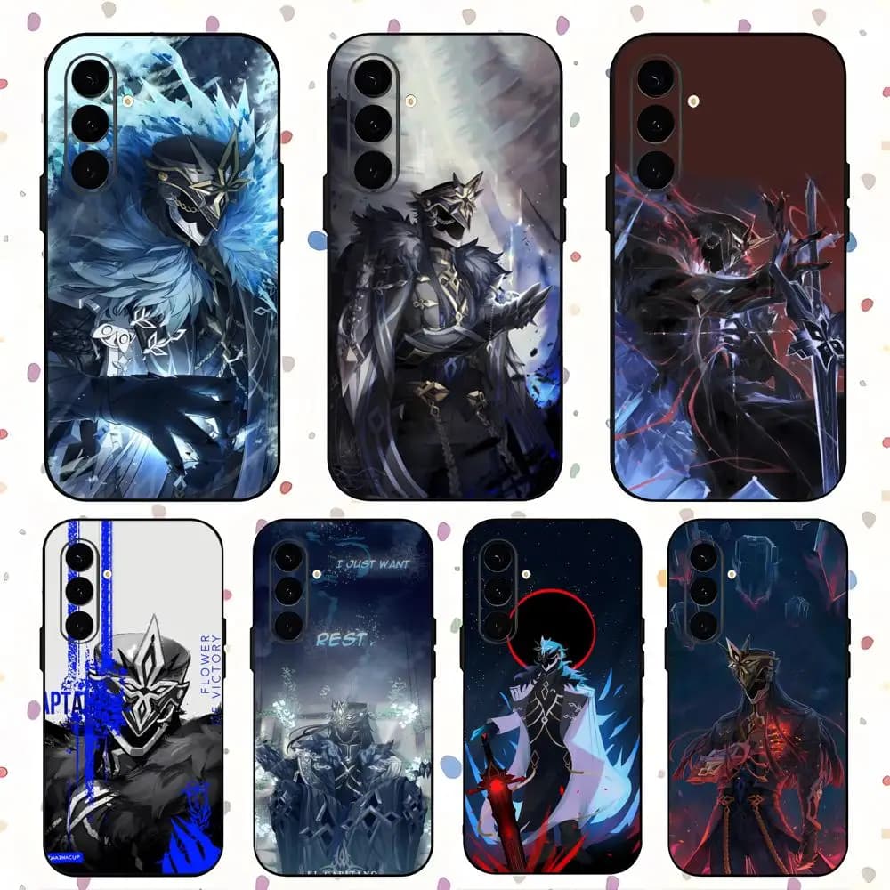 Custodia per telefono Capitano Genshin Impact Cool per Samsung Galaxy S25 S24 S23 S22 S21 S20 Plus Ultra Note20 Nero morbido