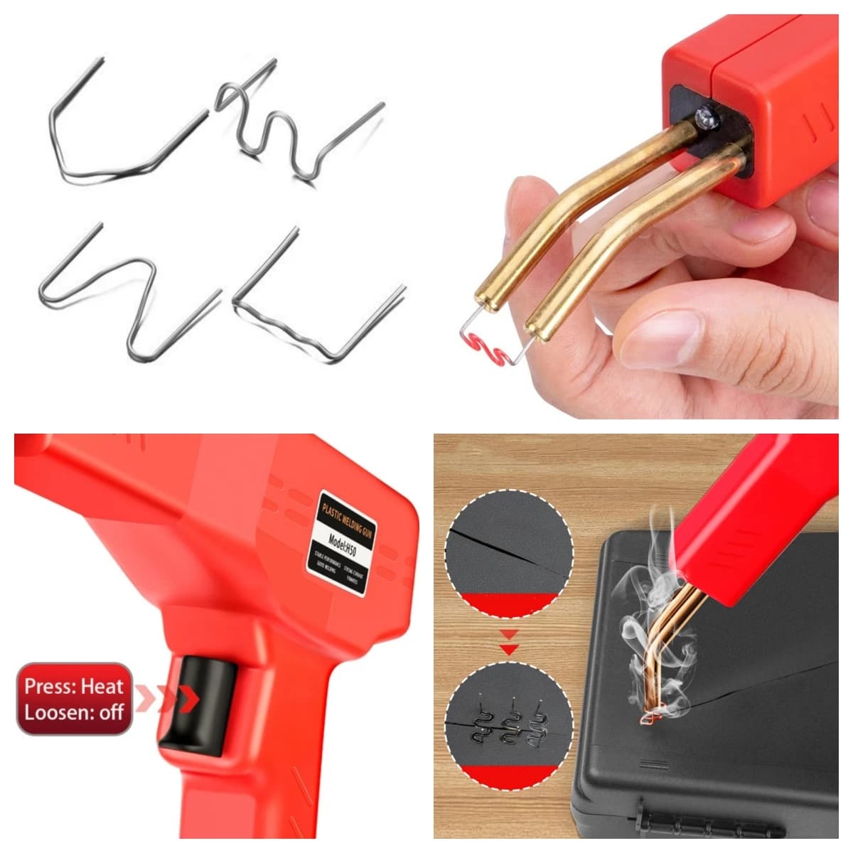Saldatore di plastica Strumenti per garage Pratica cucitrice a caldo Macchina per la riparazione di plastica in PVC Pistola per saldatura di plastica per riparazione paraurti auto