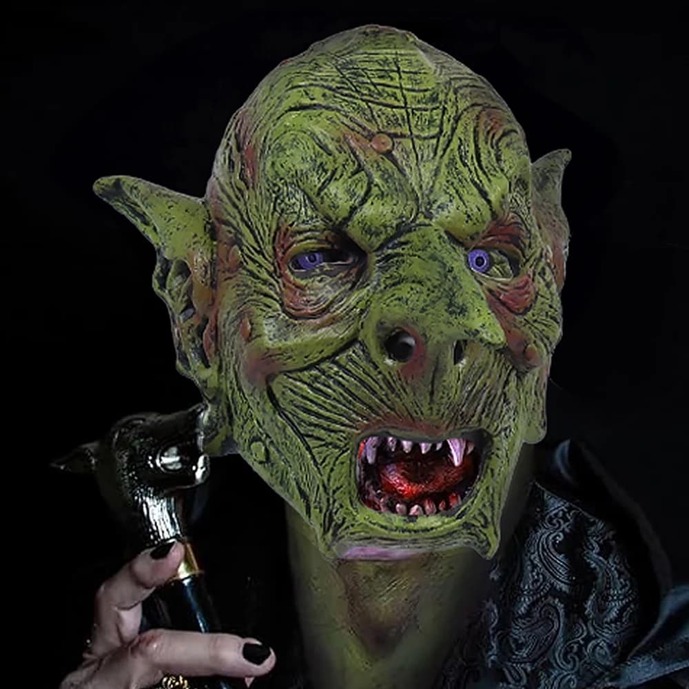 Goblin Mask Evil Orc Masks Greepy Gnome Face Masques Latex Mascarillas Goblinoid Mascaras Costume di Halloween Carnival Helmet Prop