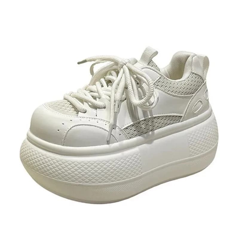 7.5CM Women Spring Breathable Mesh Sneakers Casual Female Comfortable Sports Shoes New 2026 Ladies Chunky Shoes Zapatos De Mujer
