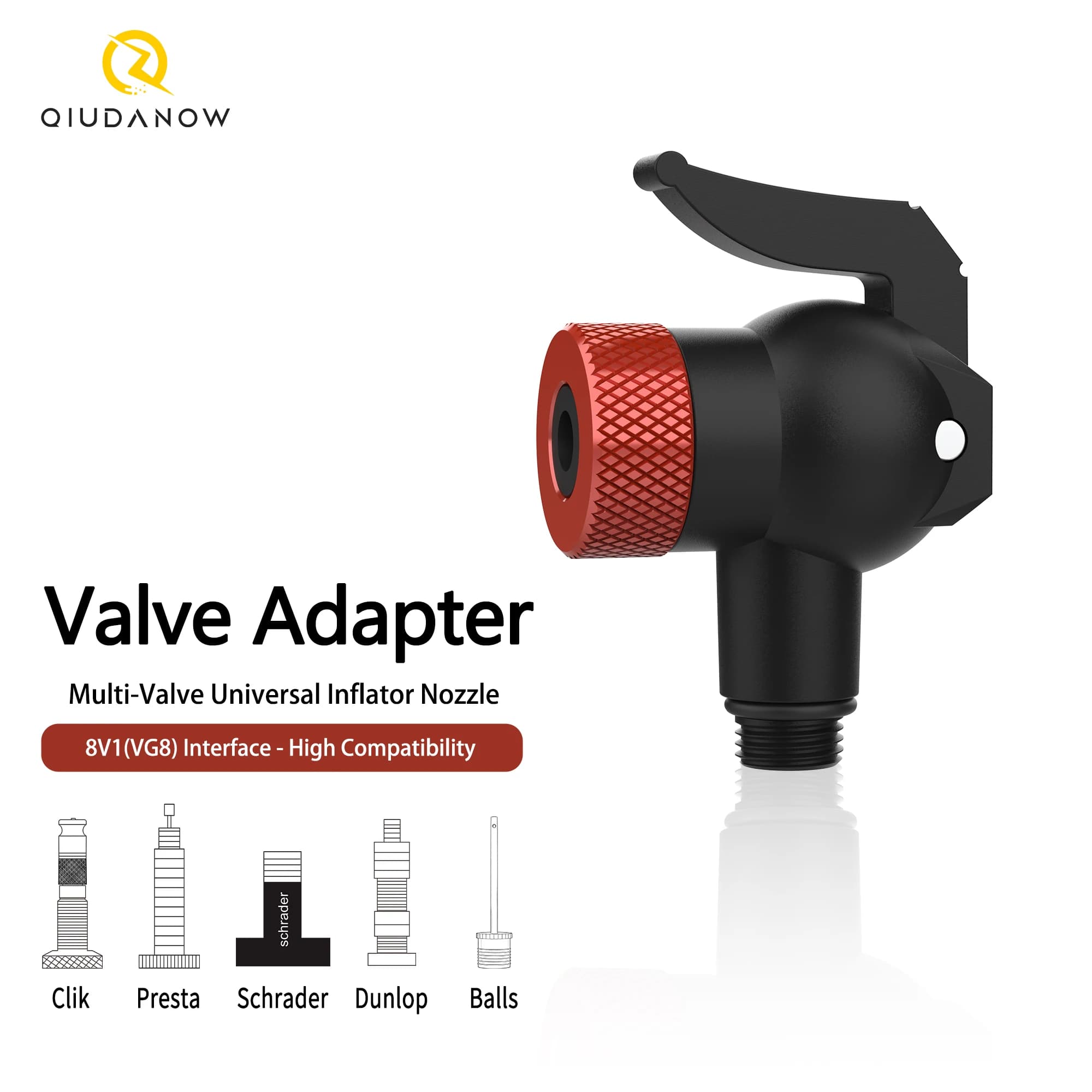 Air Pump Nozzle Adapter Inflator Valve Connector Snap-lock Quick Connect Pump Nozzle Part Bicycle Accessores