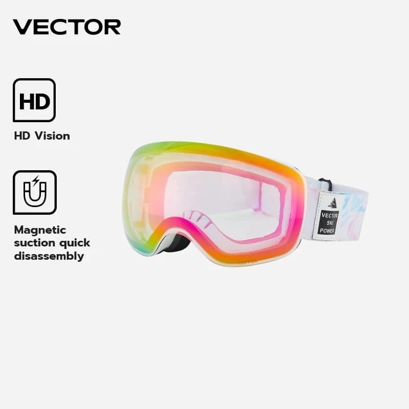 VECTOR Bambini Occhiali Da Sci Grande Sferico per I Bambini Doppi Strati UV400 Magnetica Occhiali Da Sci Ragazze Ragazzi Snowboard Occhiali Occhiali