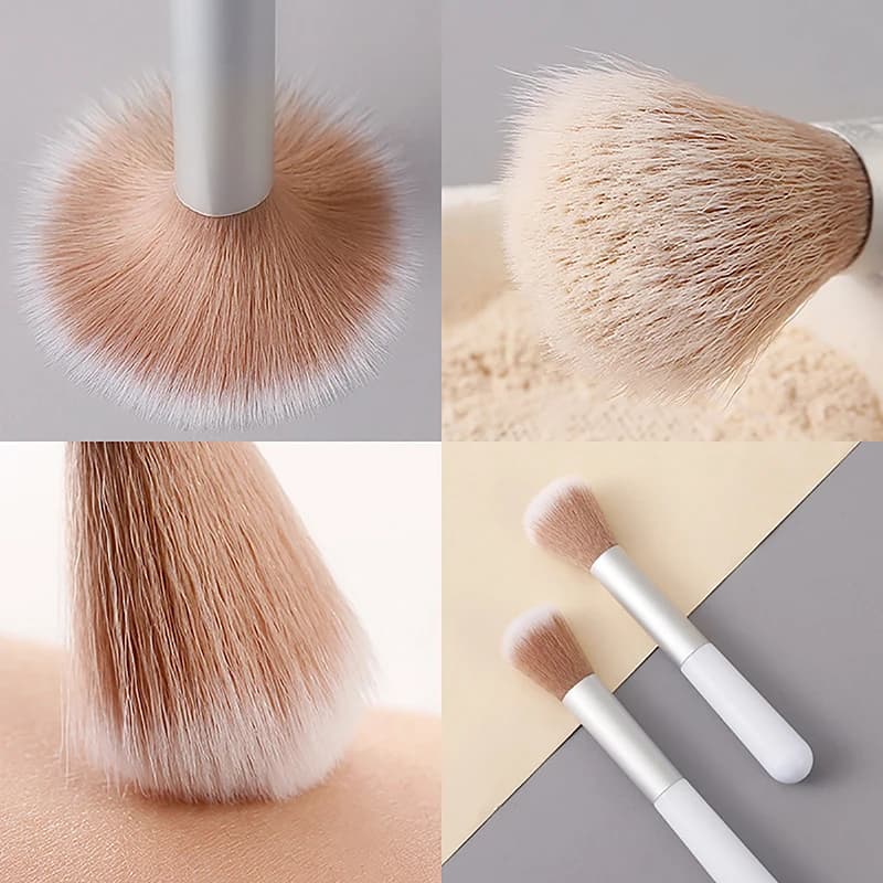 1 pennello per trucco multifunzionale con manico rotondo, pennello professionale per fondotinta in polvere, accessori cosmetici