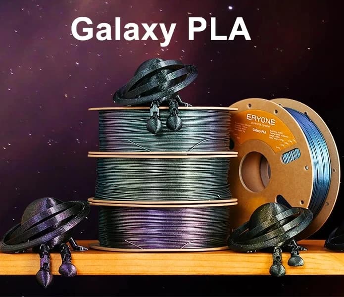 Eryone 1KG Glitter Galaxy PLA 1.75mm, Filamento per Stampa 3D Scintillante, Basso Rischio di Intasamento per FDM