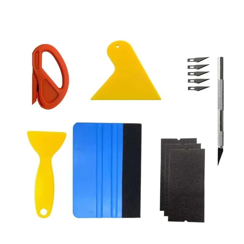 Kit di strumenti per avvolgere la pellicola per auto Spatola per vinile Raschietto per vinile per la tinta della finestra del veicolo Accessori per auto Strumenti per avvolgere Set di tergipavimento
