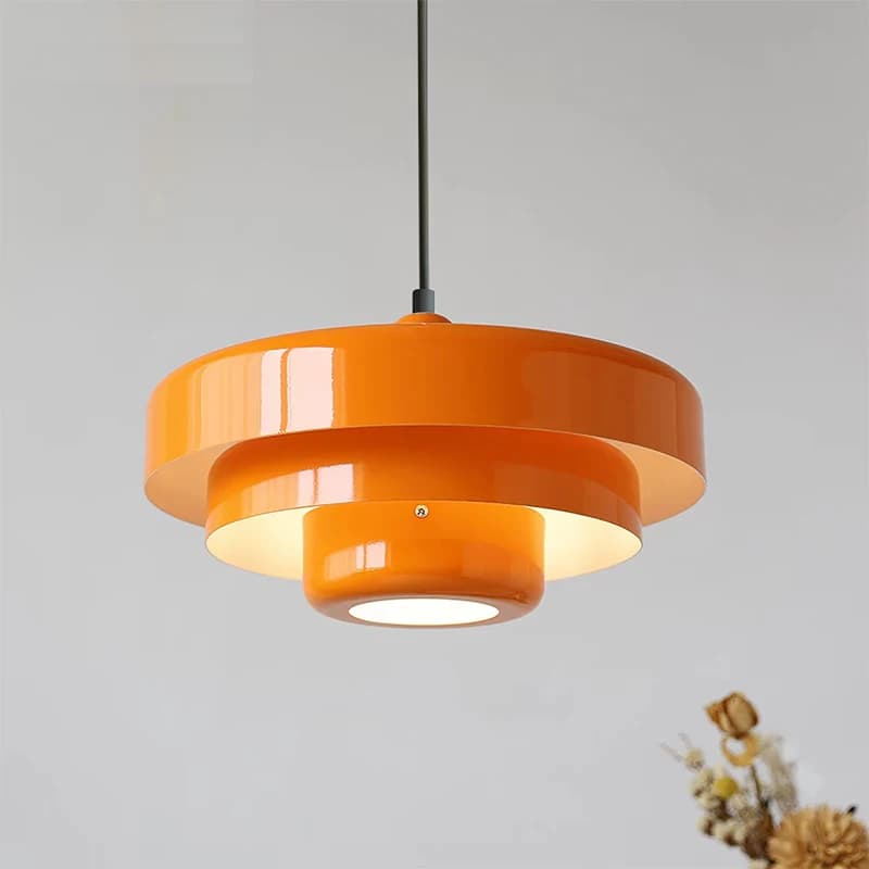 Medieval Retro Orange Pendant Lamp Dining Room Restaurant Home Decor LED Ceiling Chandelier Lighting for Cafe Bar Hanging Lights