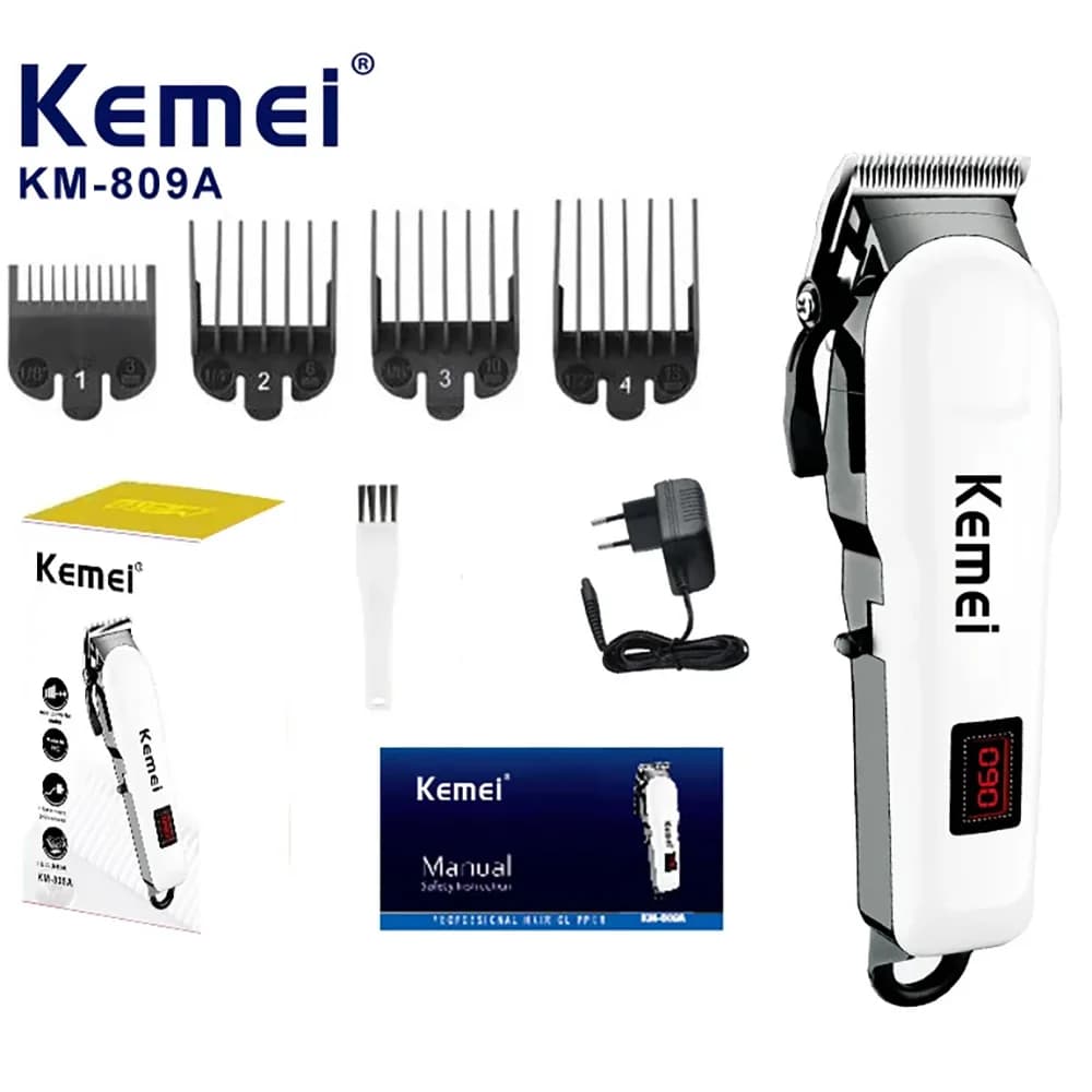 Kemei KM-809A Professional Rechargeable Haircut for Barbieri and Saloni, Hair Cutting Machine for Man