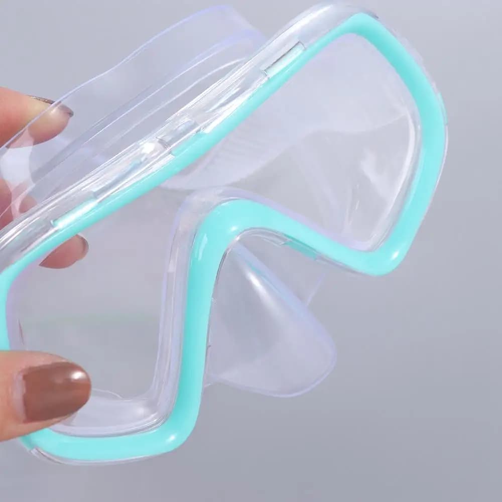 PC Glass Swim Goggles PVC Strap Anti Fog Snorkel Swimming Goggles Anti-Leak with Nose Cover Child Diving Mask 3-8Year Olds