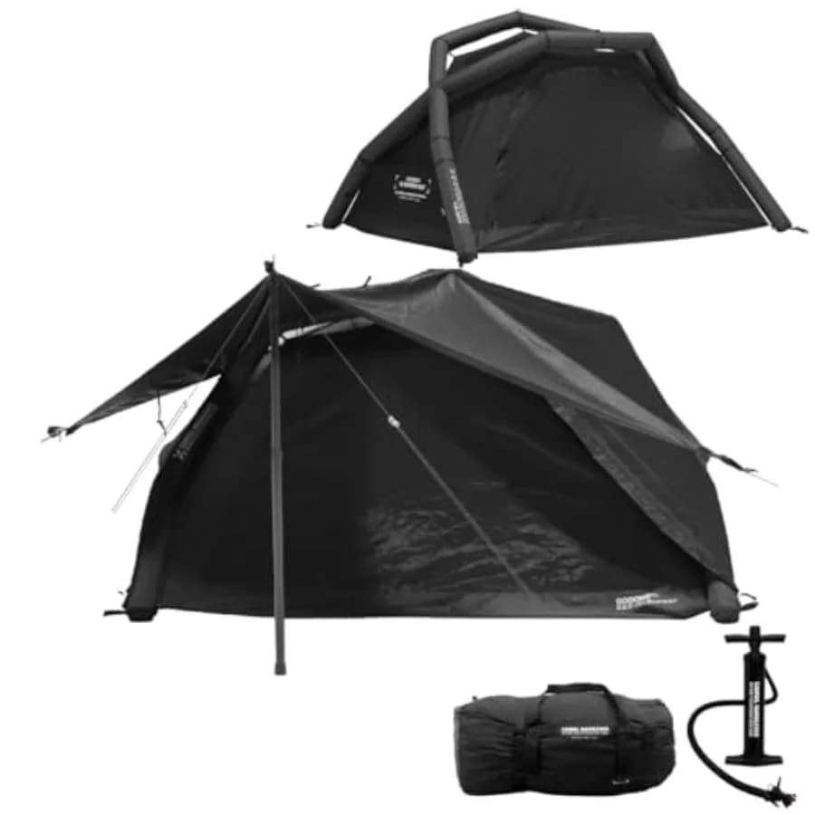 Tenda Gonfiabile in Tela con Lucernario in TPU e Finestre a Rete, Montaggio Rapido in 30 Secondi, Tenda Glamping 4 Stagioni per Campeggio, per 2 Persone Adulte