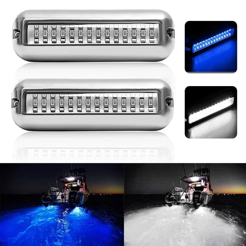 2Pcs 5 Inch Yacht Underwater Light 42 LED Navigation Light For Truck Boat Stern Anchor Lamp Marine Boat Sailing Signal Lights