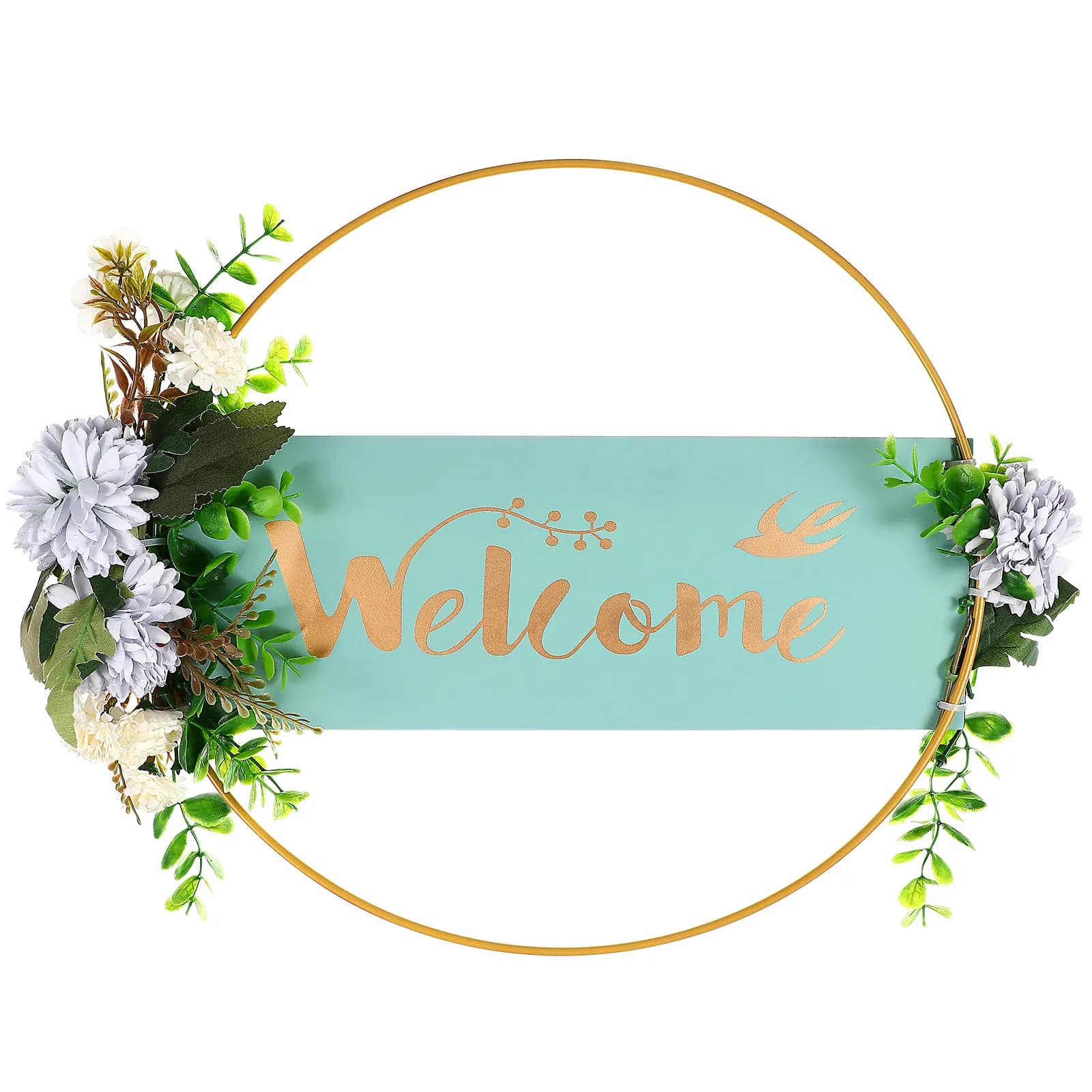 Pendant Ornament Wall Hanging Decor Decorative Welcome Sign Adornment Board Metal