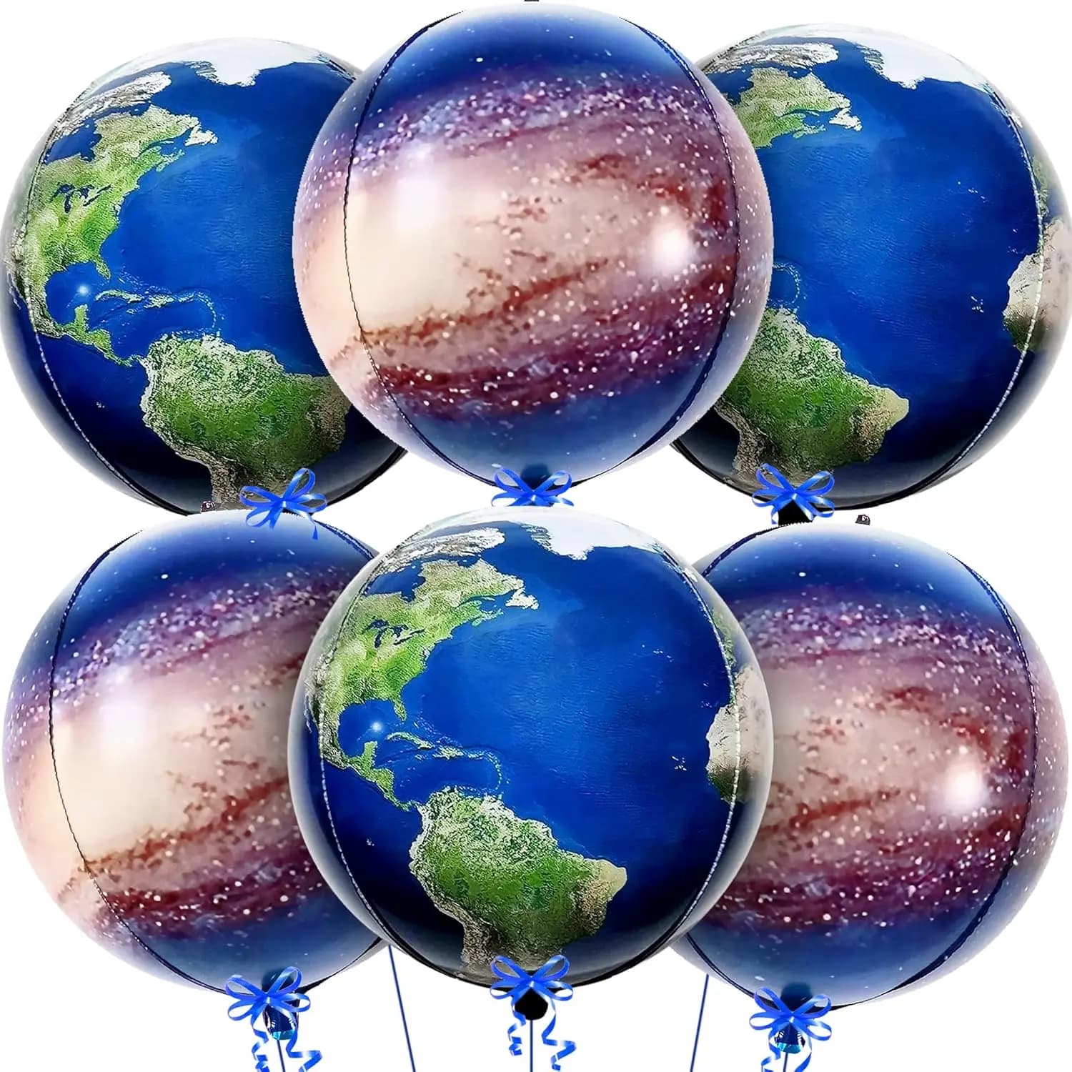 Palloncini Globo e Galassia - 22 Pollici, Confezione da 6 | Decorazioni per la Giornata della Terra | Palloncini a Tema Pianeti e Mondo per Decorazioni Festa a Tema Viaggio