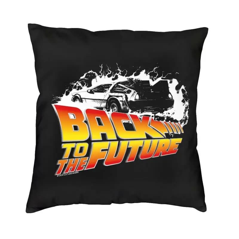 Back To The Future Cushion Covers Sofa Living Room DeLorean Square Throw Pillow Case 45x45