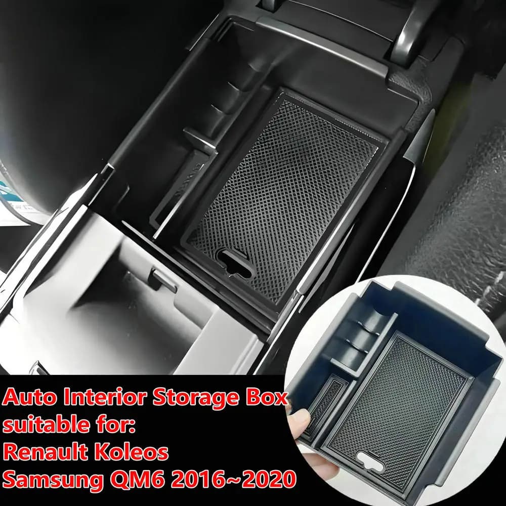 Auto Interior Storage Box For Renault Koleos Samsung QM6 2016-2020 Car Middle Armrest Storage Box Organizer Tray Car Accessories