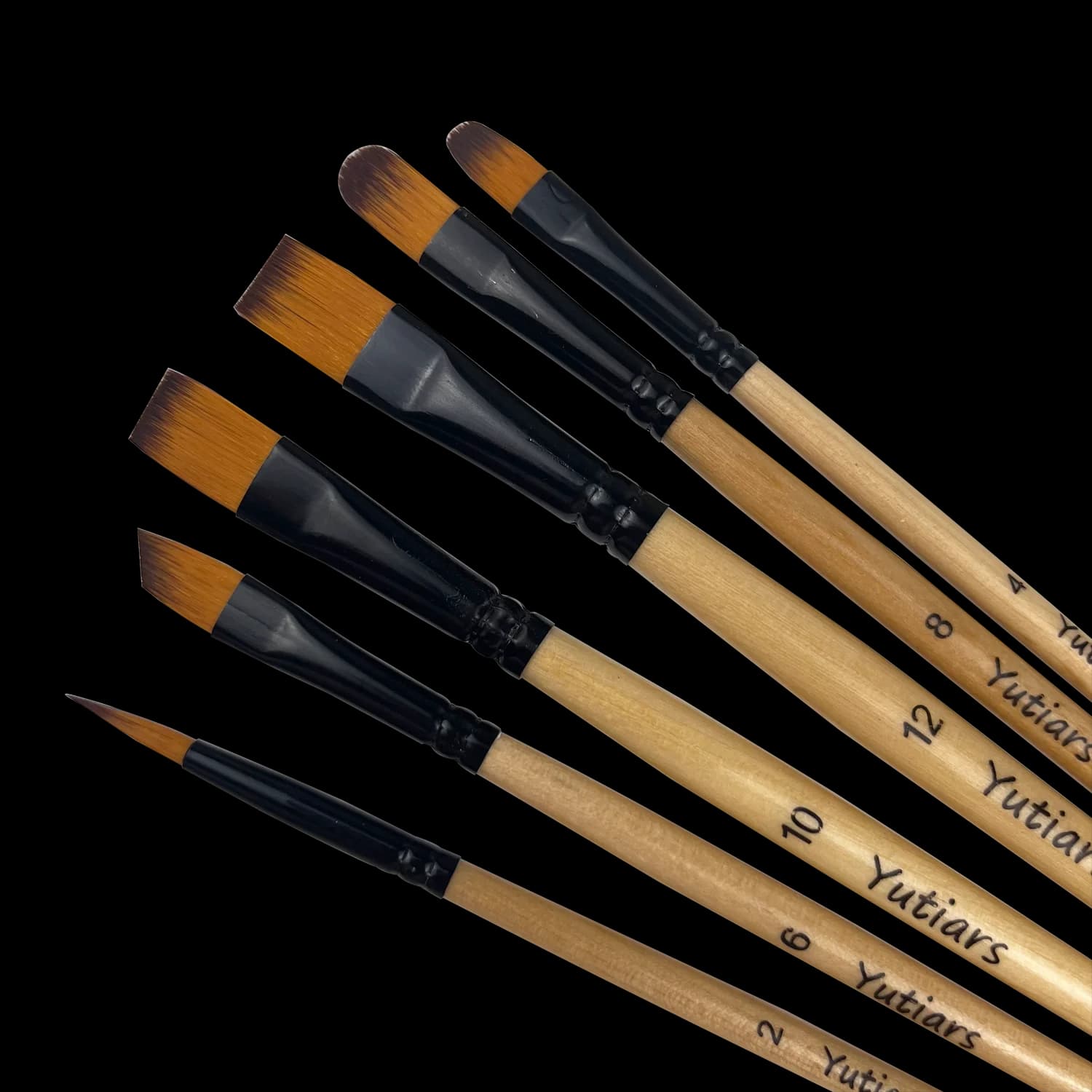 Yutiars Professional Artist Paint Brush Set - 6 PCS, Nylon Bristles for Watercolor, Acrylic, Oil Painting, Crafts & Face Body