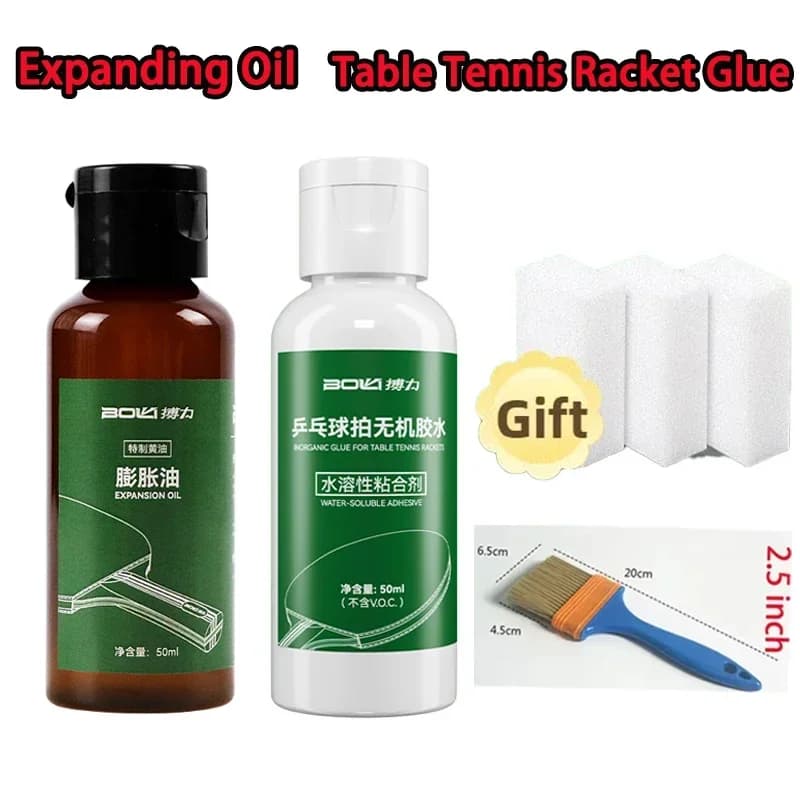 Ping Pong glue set 30/50ML Water-based glue Ping pong rubber sticker without COV with brush for racking accessories