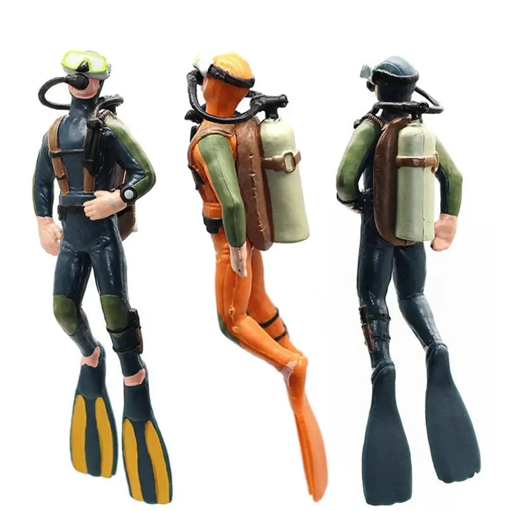 Esplorazione del fondale marino in plastica Diver Decorazione della scena della bambola Giocattoli Oceani in miniatura Modello di scena Diver Action Figures Giocattoli