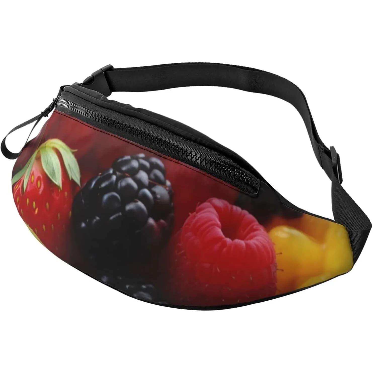 Fresh Fruit Waist Bag for Men and Women, Waterproof Belt Bags, Large Running Shoulder Bag