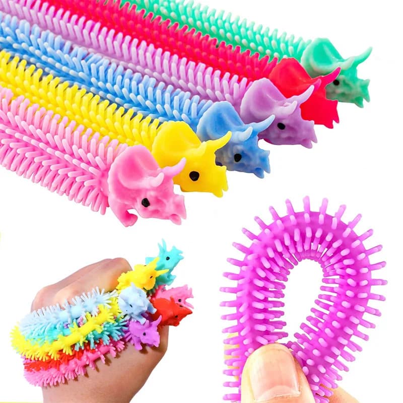 Braccialetto di dinosauro Nuovo cartone animato Simpatico animale domestico TPR Decompressione Tirare la corda Giocattolo di tagliatelle a rilascio creativo