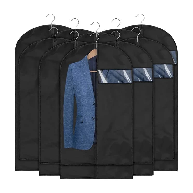 120cm Dustproof Clothing Covers Waterproof Clothes Dust Cover Coat Suit Dress Protector Hanging Garment Bags Closet Organizer