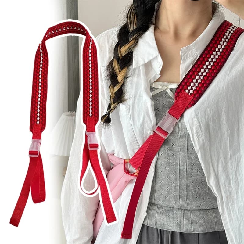 Shoulder Strap Versatile Embroidered Canvas Bag Women's Lightweight Shoulder Bag Crossbody Tote Bag Hand-held Adjustable Strap