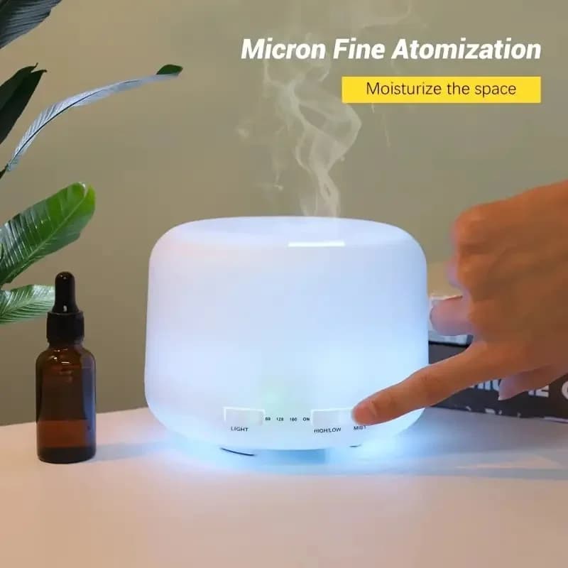 Diffusore e umidificatore di oli essenziali per aromaterapia da 500 ml con luce notturna lenitiva, alimentato tramite USB, spegnimento automatico, ideale per la casa, di